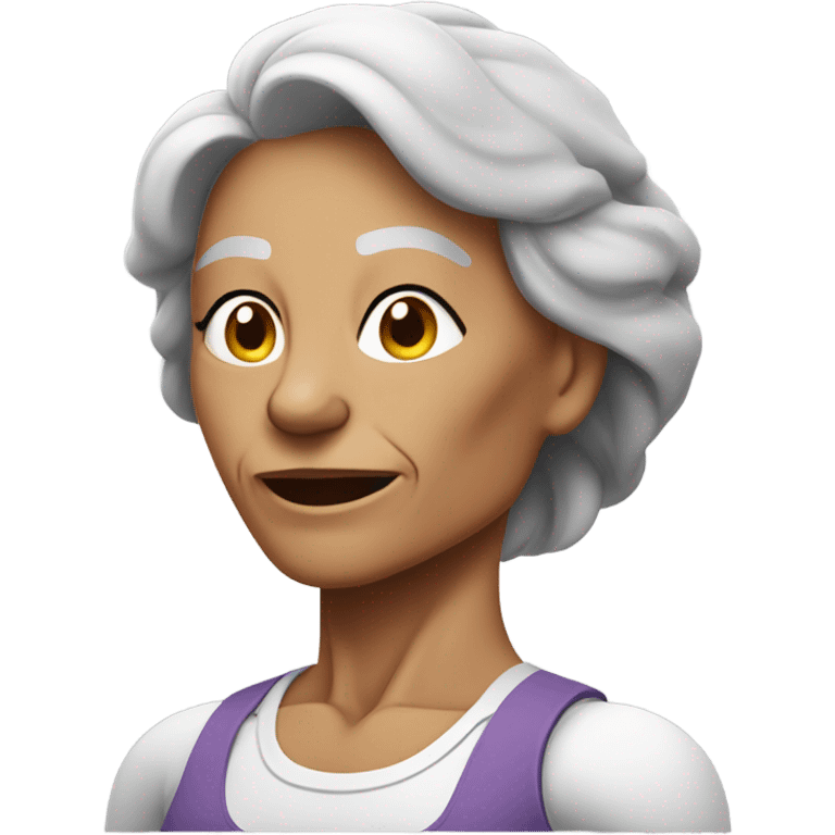 muscular grandma unhappy  emoji