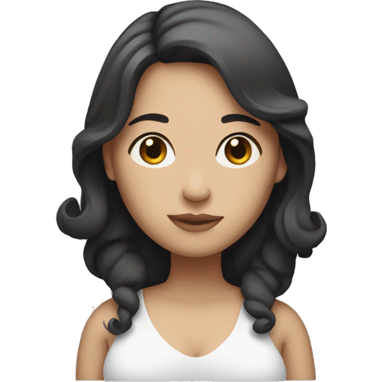 White pregnant woman with dark, shoulder length hair emoji