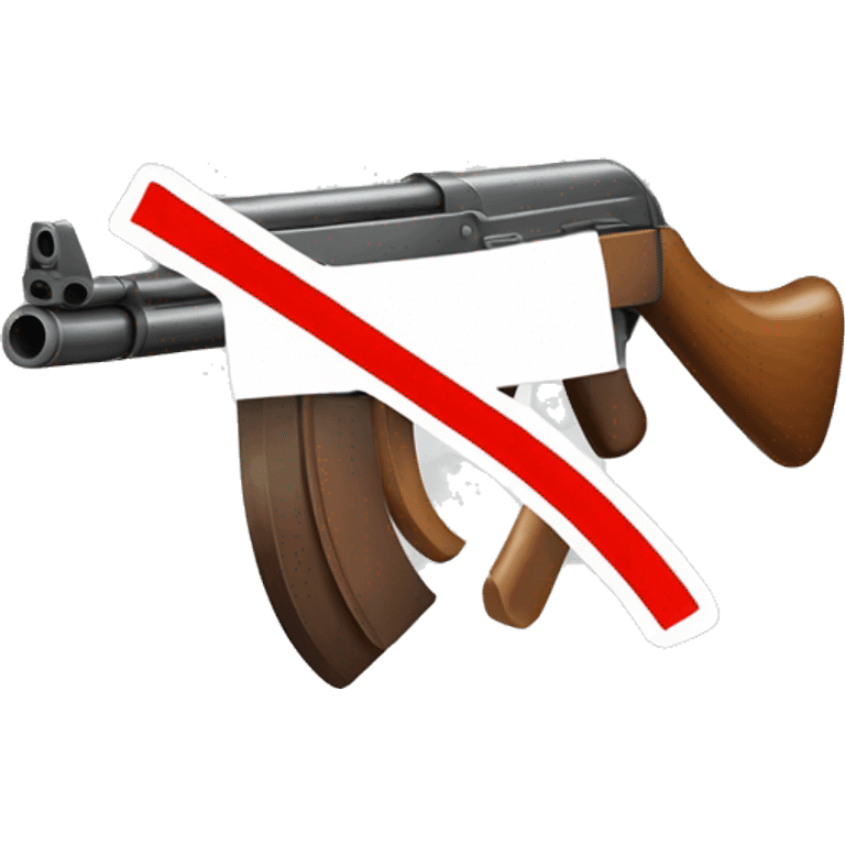 sign that says no ak47 allowed emoji