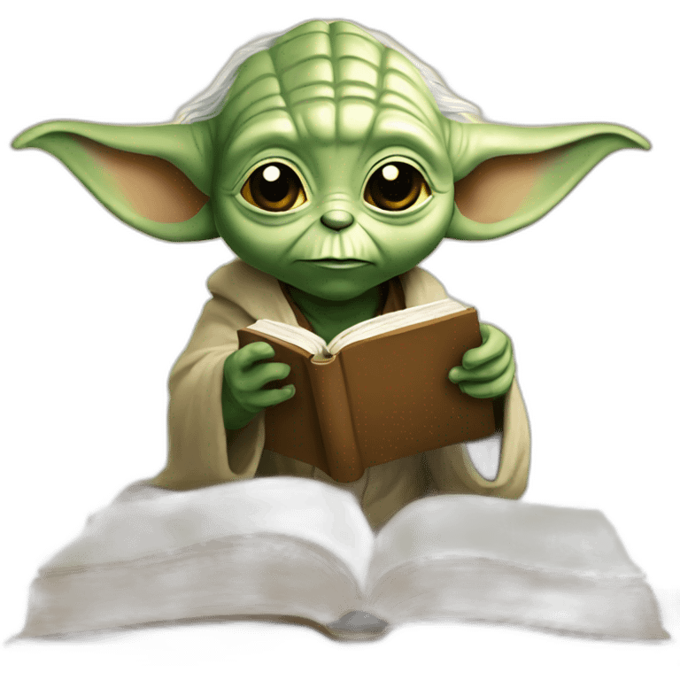 yoda drinking read a book emoji