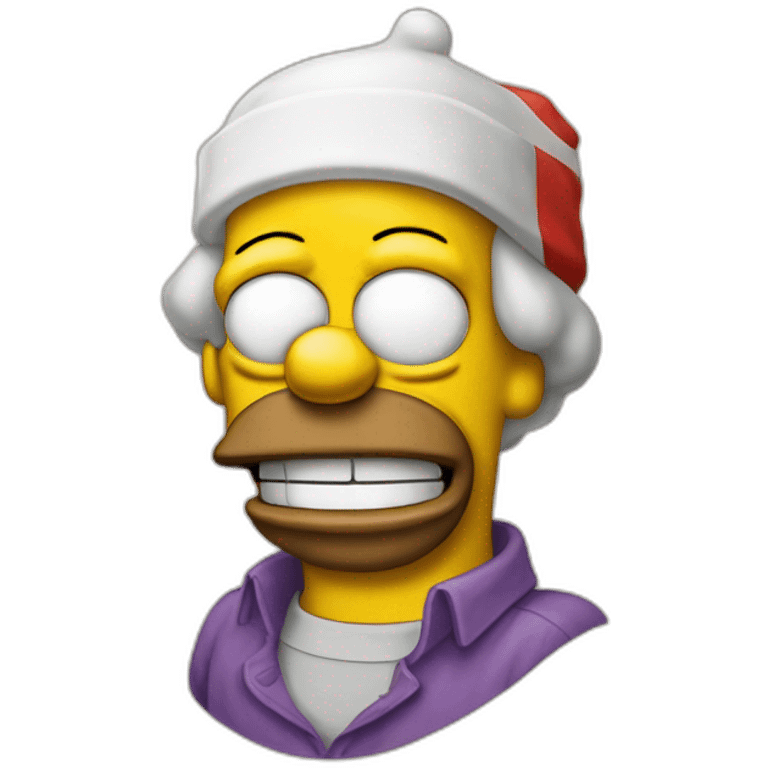 Homer Simpson with clown mask emoji