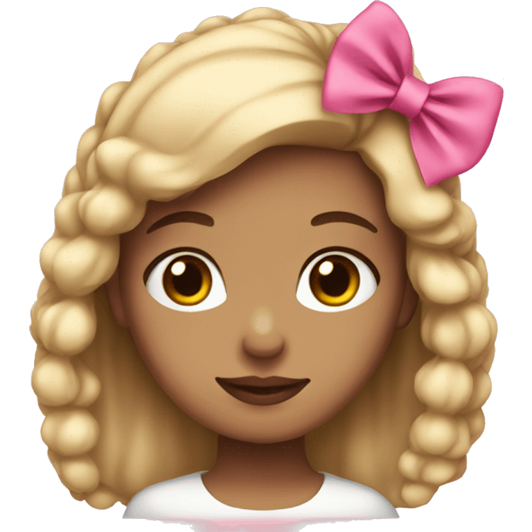 Light skin girl with a pink bow  emoji