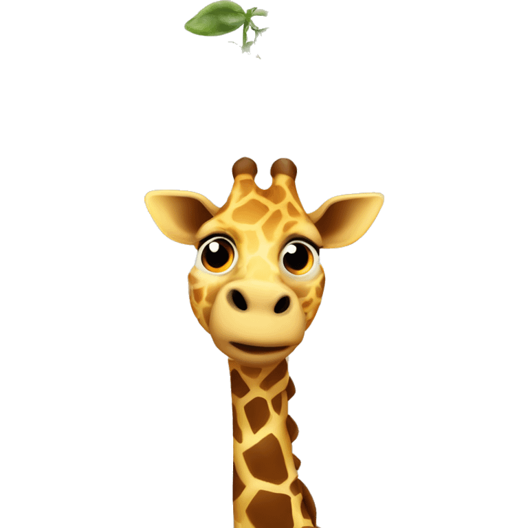 Giraffe holding a bean ￼ emoji