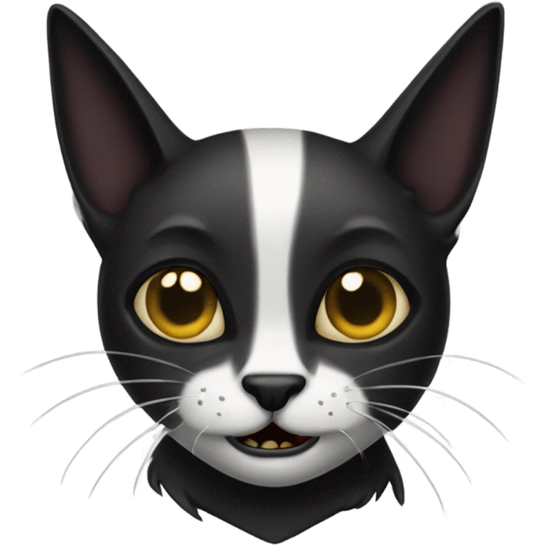 terrified black medieval cat, gothic style emoji