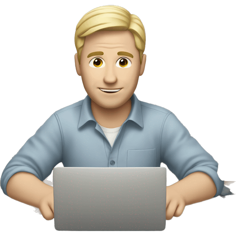 white man with computer working  emoji