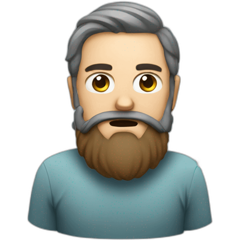 man with beard fighting a virus emoji