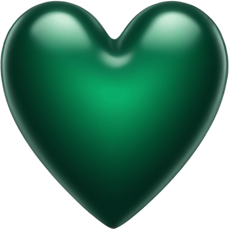 Glossy dark green heart emoji