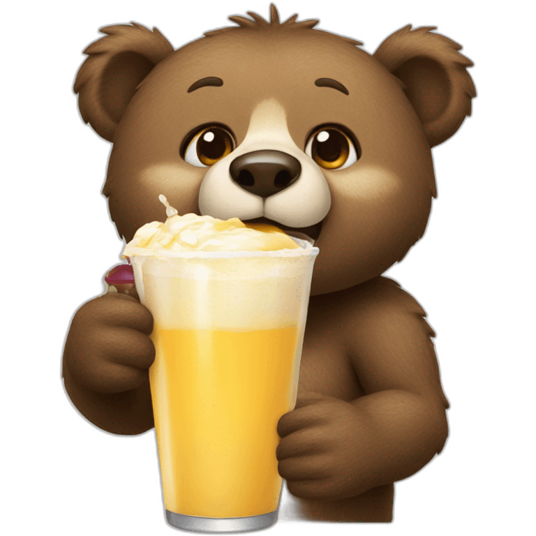 Bear drinking a shake emoji