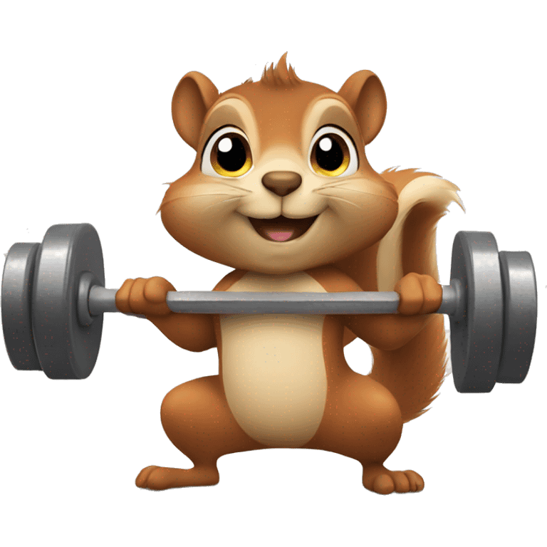 Squirrel lifting weights emoji