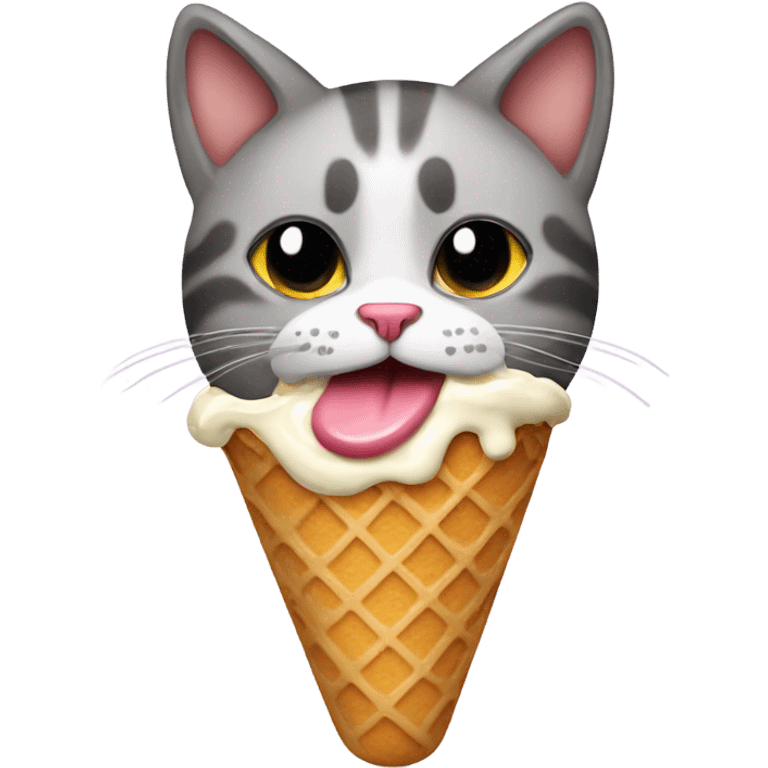 Cat eating ice cream emoji