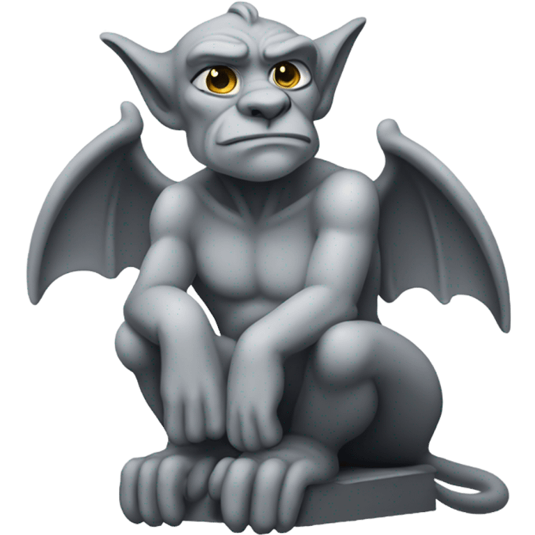 Grey gargoyle sitting emoji