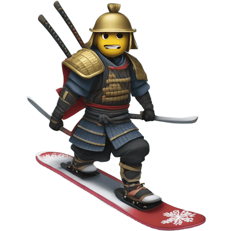 Snowboarding samurai  emoji