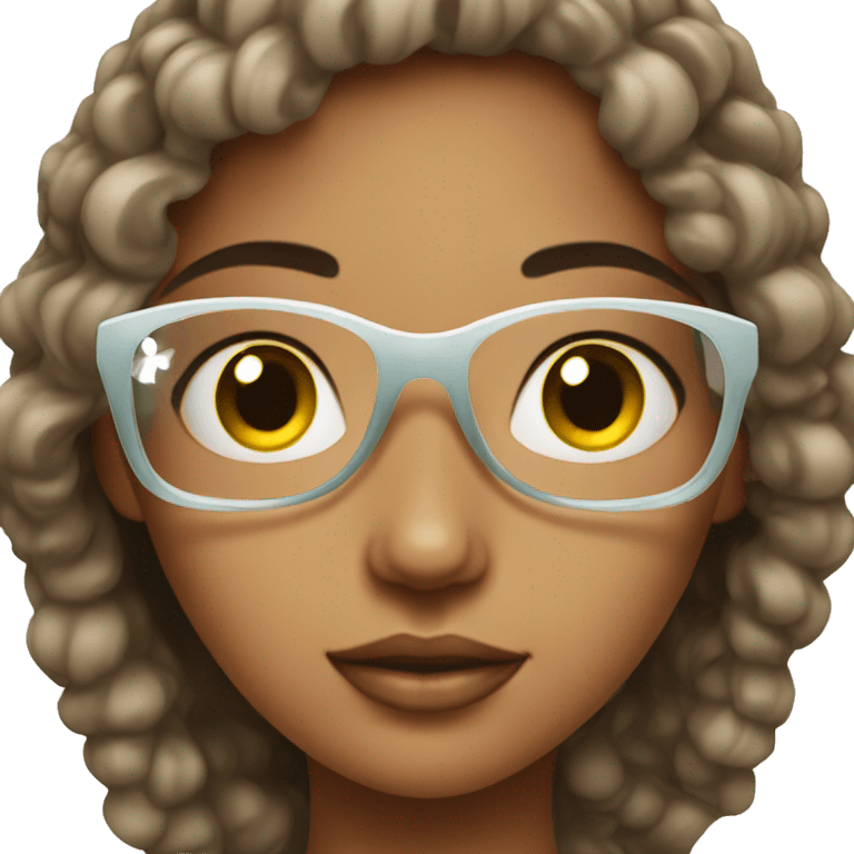 Girl with a serum on glasses spa emoji