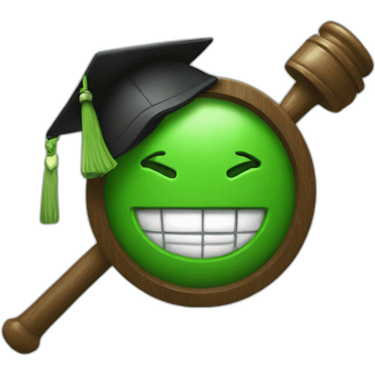 Green judge with hammer emoji