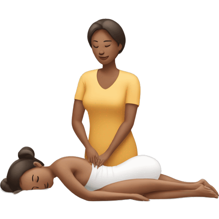 woman giving massage to another woman emoji