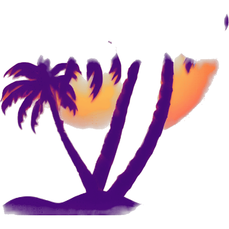 palm tree on a background of the setting sun in retro wave mode emoji