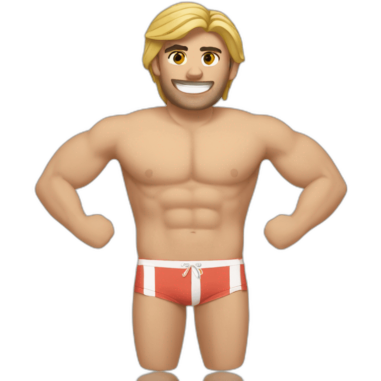 Camille Lacourt in swimming trunks emoji