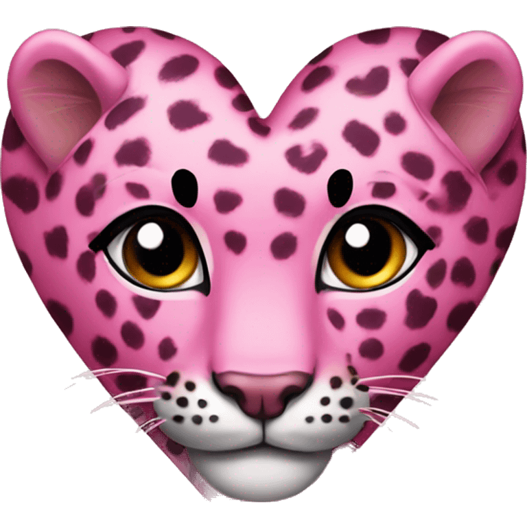 pink heart with leopard emoji