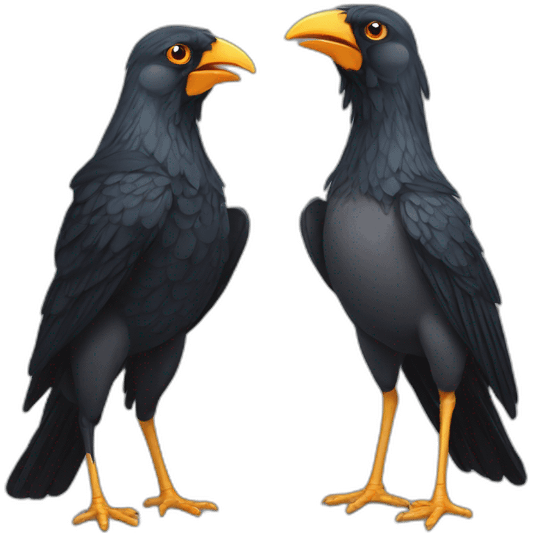 Corbeau et poulet emoji