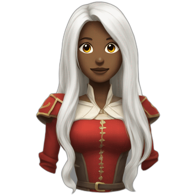 rpg-girl-with-long-white-hair and red blouse emoji