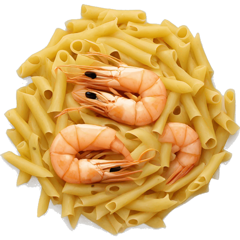 Pasta with prawns on a plate  emoji