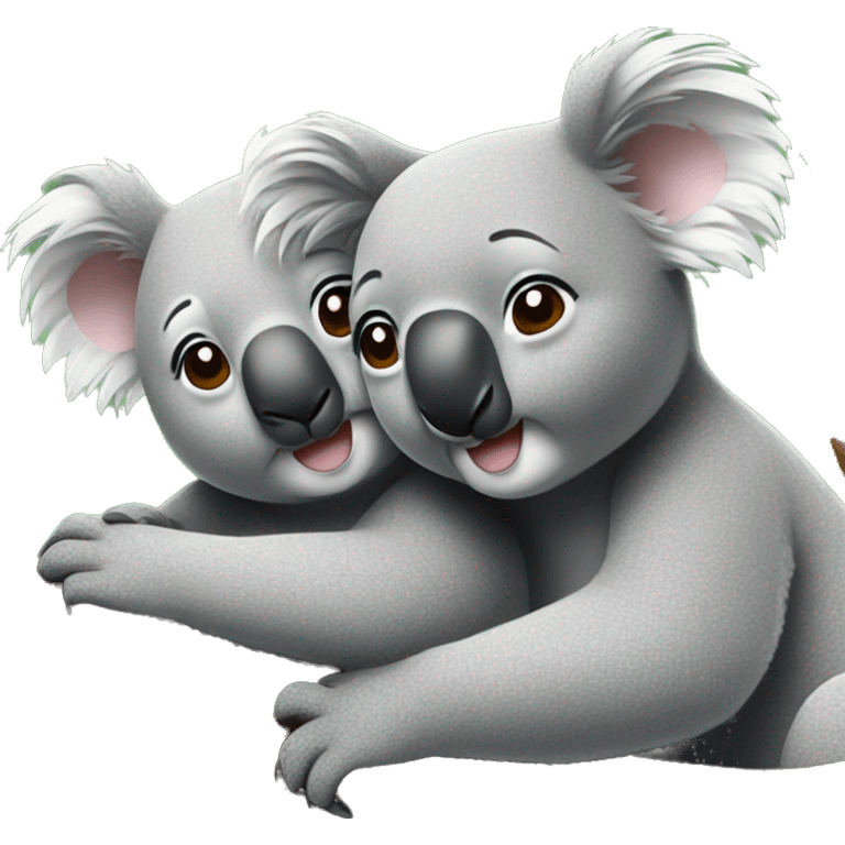 female Koala hugging male koala emoji