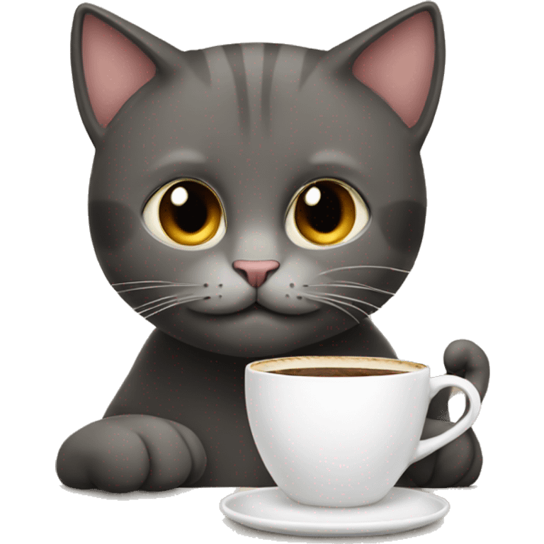 Cat drinking coffee emoji