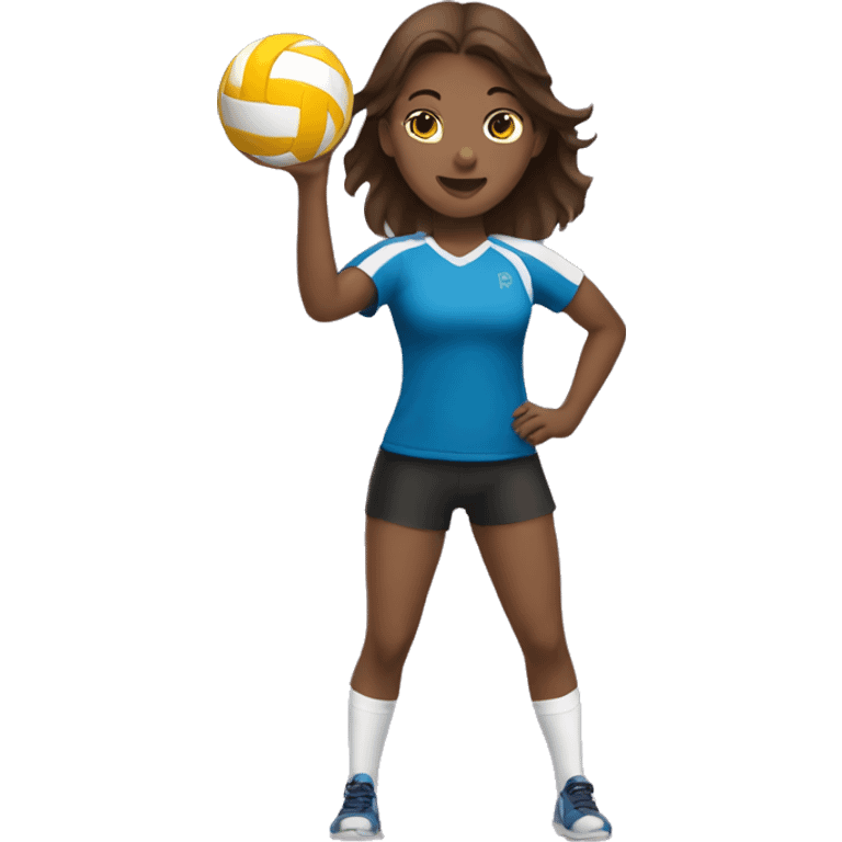 brown haired tall girl hitting a volleyball  emoji