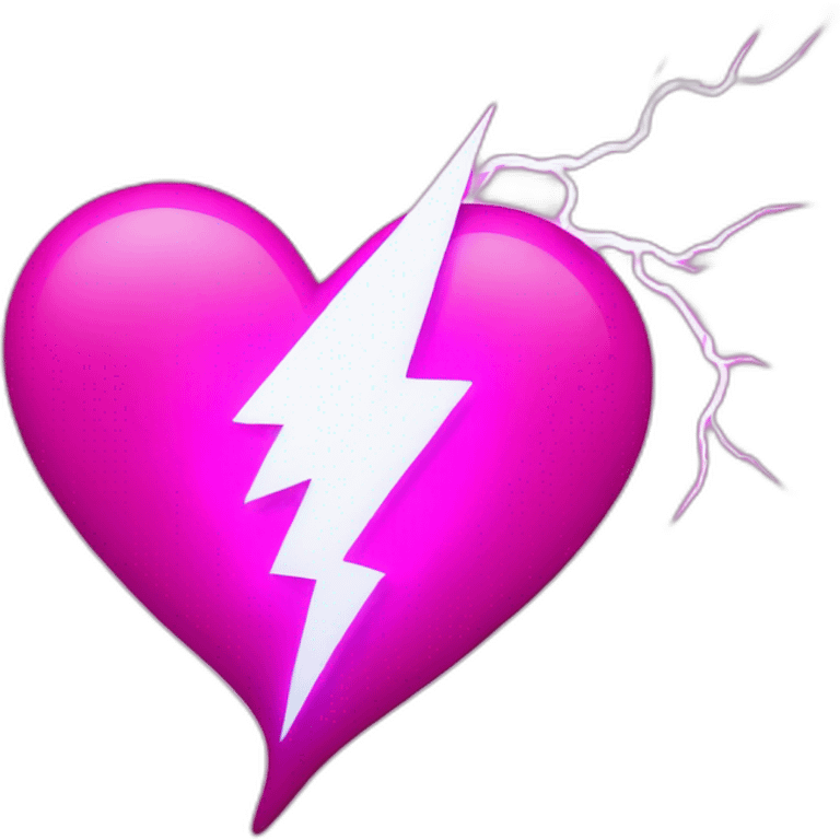 magenta heart lightning bolt emoji