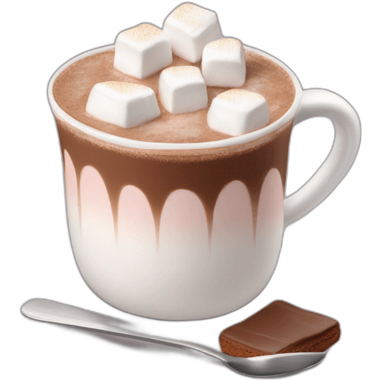 mug of hot chocolate with marshmallows and whipped cream emoji