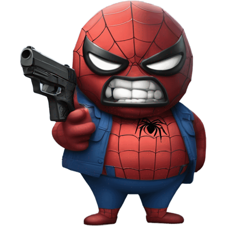 Fat Spider-Man with a gun  emoji