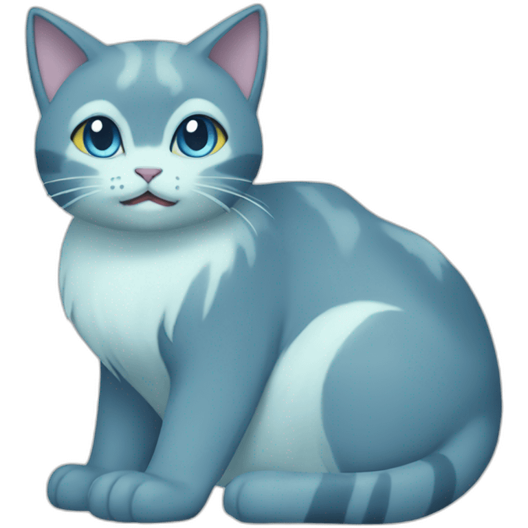 Sitting-bicolor-ice-type-blue-cat-pokemon emoji