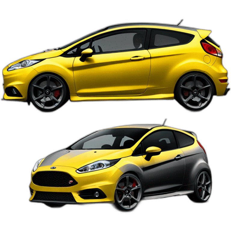 Black MK7 Ford Fiesta ST with gunmetal rims emoji