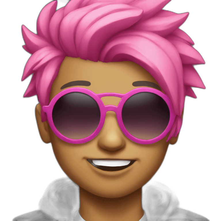 Raver with sunglasses and pink hair emoji