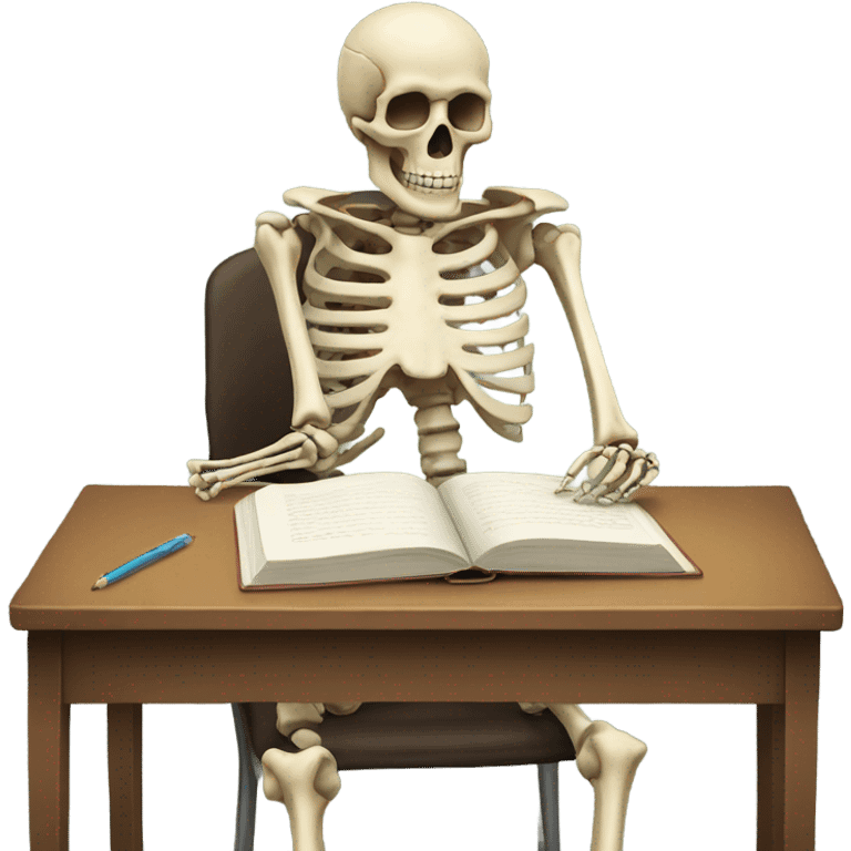 skeleton studying emoji