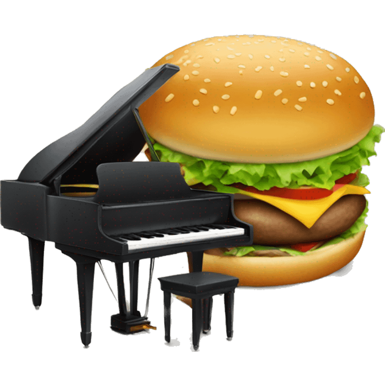 hamburger playing piano emoji