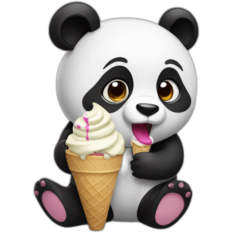 Panda eating ice cream emoji