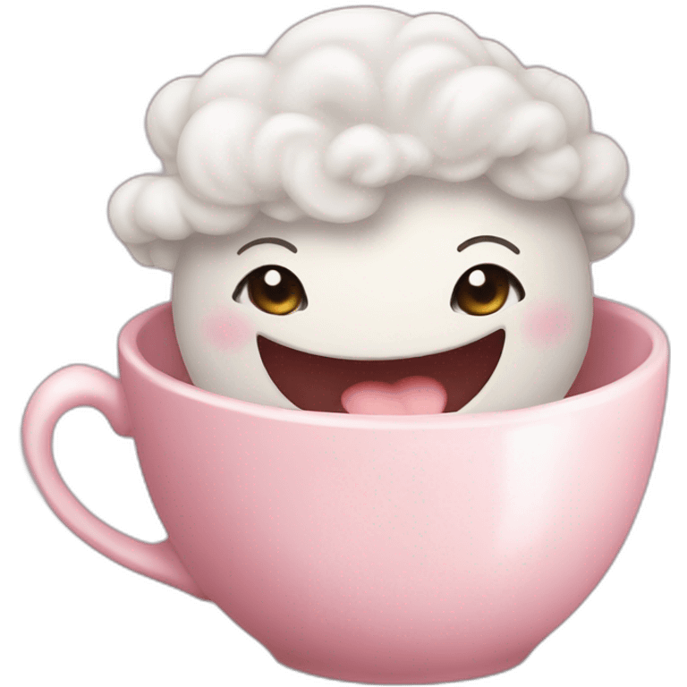 Laughing out loud cute teacup  emoji