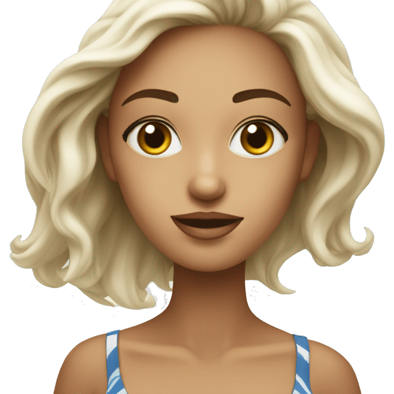 A beach girl white ￼ emoji