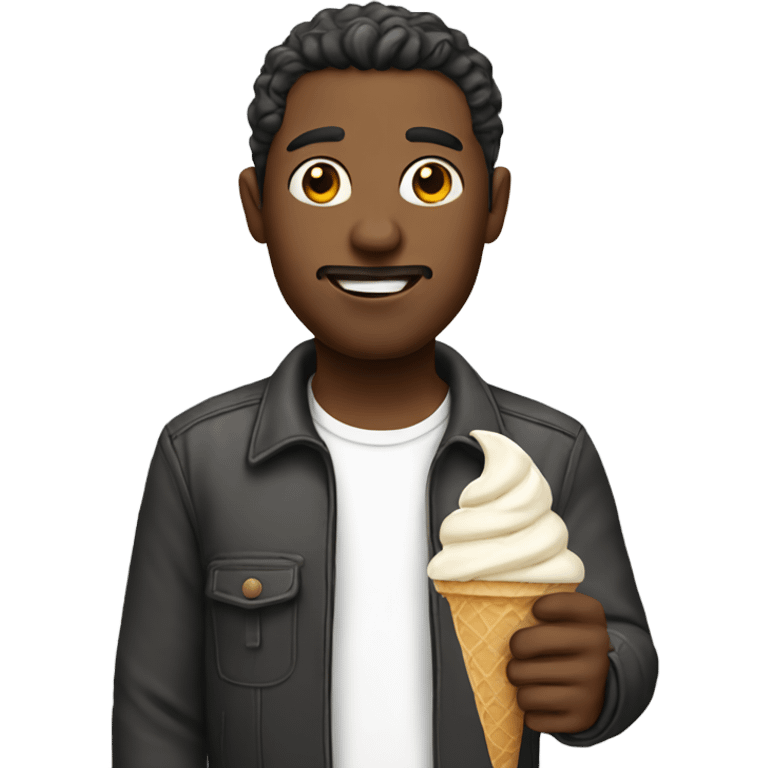 man with ice cream emoji