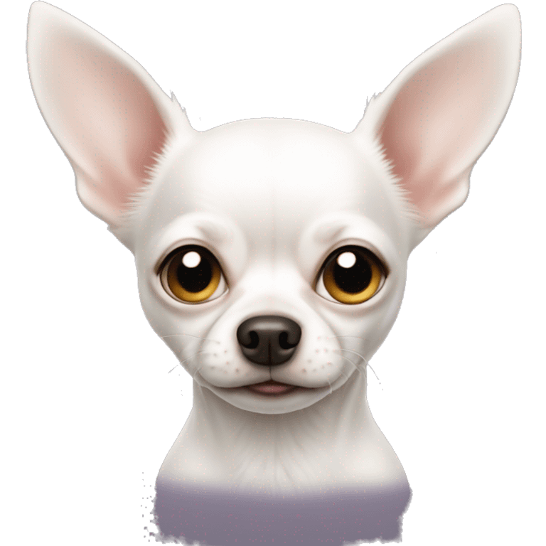 one eyed white chihuahua emoji