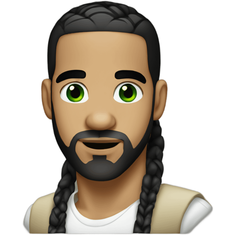 Drake with green eyes and braids  emoji