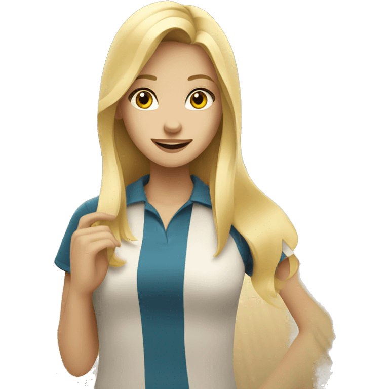 Blonde girl bowling emoji