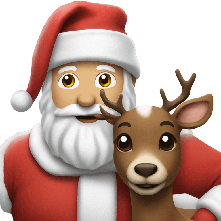 Santa Claus with Rudolf emoji