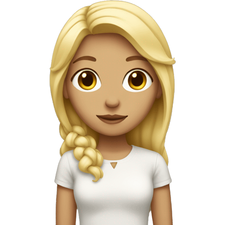 Blonde girl with peace emoji