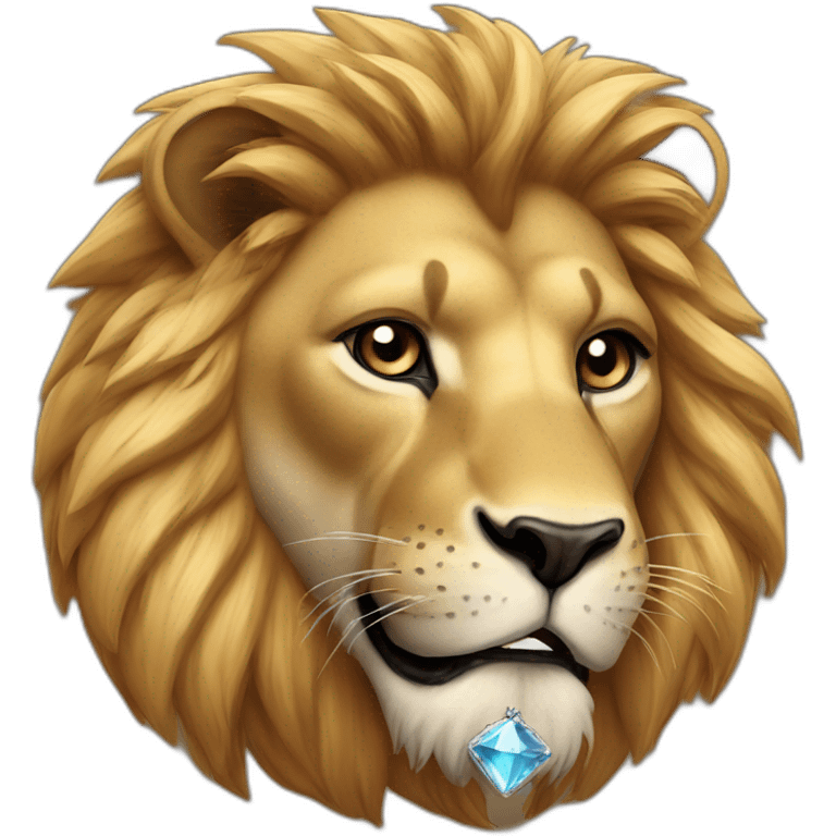 Lion with a chain diamond emoji