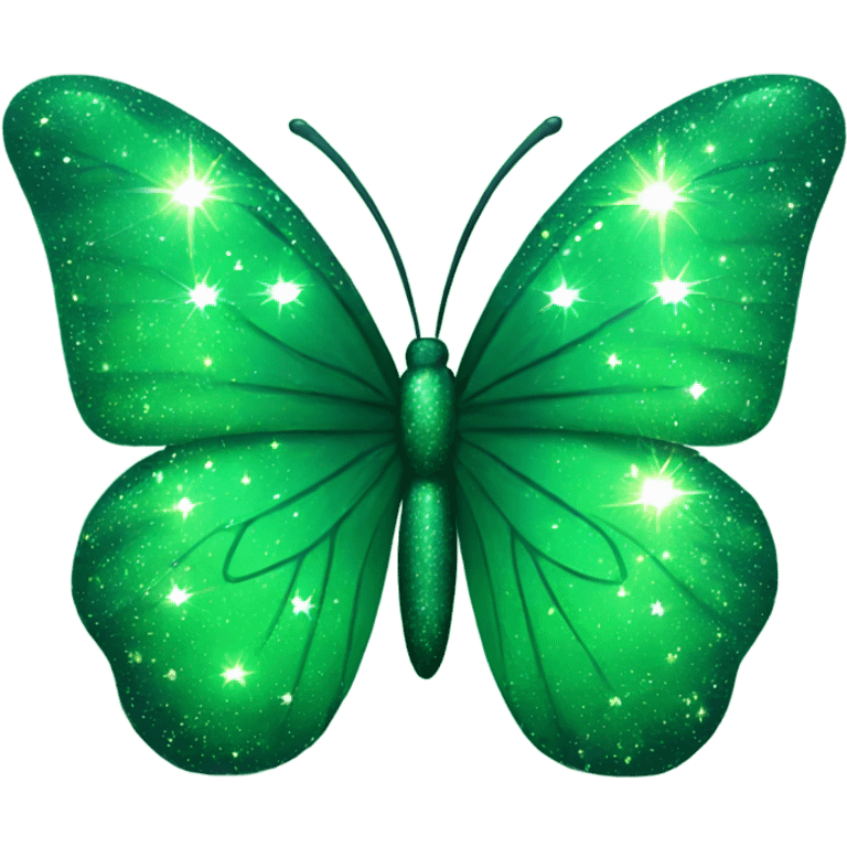 Green butterfly with sparkles  emoji