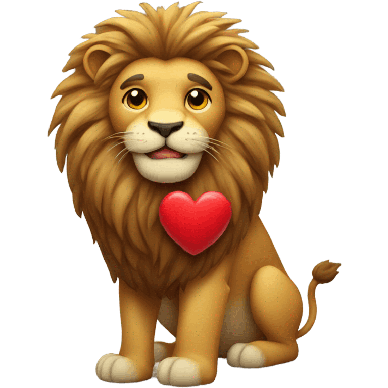 Lion holding a heart  emoji