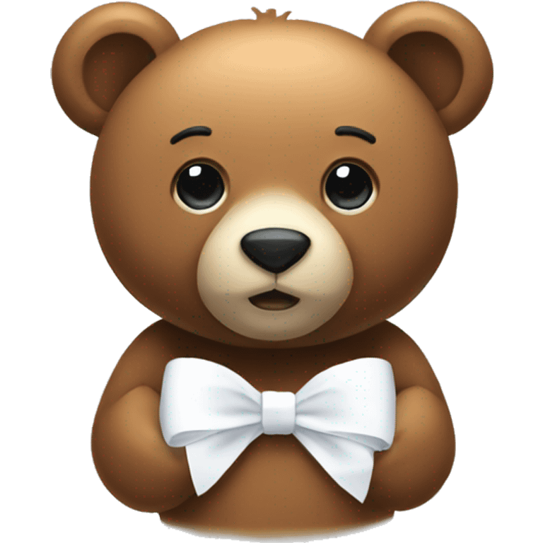 Bear and a white bow  emoji