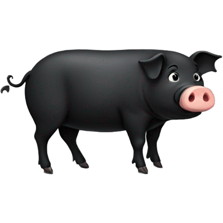 black pig farting emoji